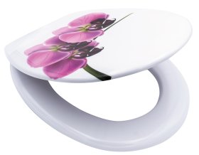 Klozeto dangtis RIDDER Orchidee, lėtai nusileidžiantis, su raštu, duroplastas