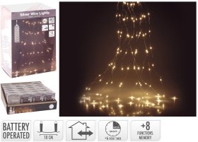 Šviečianti girlianda - užuolaida, su 80 LED, šiltos šviesos, 1,10 m, IP44