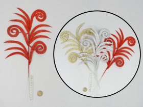 Kalėdinė dekoracija Šakelė, auksinės, raudonos arba sidabrinės sp., ilgis 40 cm, plotis 21cm