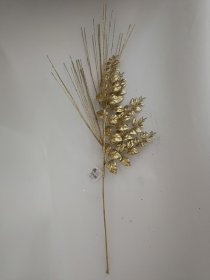 Kalėdinė dekoracija Šakelė, su aukso spalvos lapeliais, 88 cm