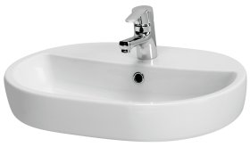 Praustuvas CERSANIT Caspia Oval 60, 60 x 42 x 10 cm, pastatomas, ovalus