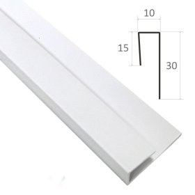 Pradžios profilis PVC dailylentėms WAKSLINE A02/Skv-1, 3000 x 7 mm, baltas