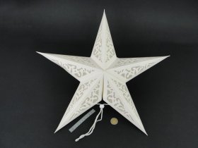 Eglutės žaisliukas Žvaigždė, popierinis, baltos sp., 50 x 50 cm