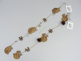 Kalėdinė dekoracija, ežys ir vovėrė arba medis ir kamštis, pakabinama, 85 cm., N