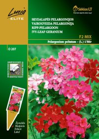 Gėlių sėklos, LUCIA ELITE F2 Mix, PELARGONIJOS SKYDALAPĖS, O