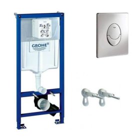 Klozeto rėmas GROHE Rapid Sl 4In1, komplekte: mygtukas, rėmo tvirtinimai, tarpinė, kilmės šalis Vokietija