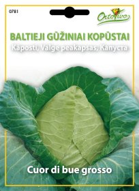 Sėklos, baltieji gūžiniai kopūstai HORTUS COUR DI BUE GROSSO 2,5 g.