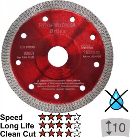 Deimantinis diskas SPECIALIST+ Hard Materials, 125 x 1,3 x 22 mm