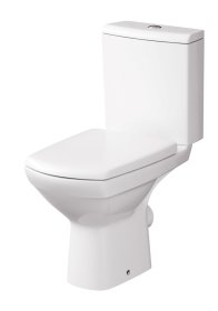 Klozetas CERSANIT Carina, Pastatomas, dvigubas nuleidimas 3/5 L, horizontalus nubėgimas, įvadas iš šono, su dangčiu