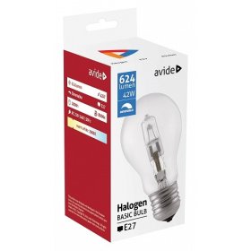Halogeninė lempa AVIDE At-0362, 42W, E27, A55, 624 lm