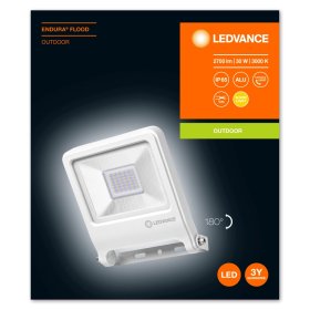 LED prožektorius LEDVANCE Endura, 30 W, 220-240 V, 3000 K, 2400 lm, IP65, 180°, 25.000 h, baltos sp.