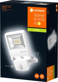 LED prožektorius LEDVANCE Endura, 20W, 220-240V, 3000K, 1500lm, IP44, 180°, 25.000h, su judesio dav., baltos sp.