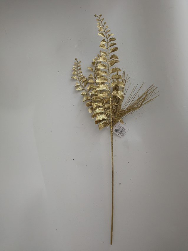 Kalėdinė dekoracija Šakelė, augalų formos, aukso sp., 79 cm