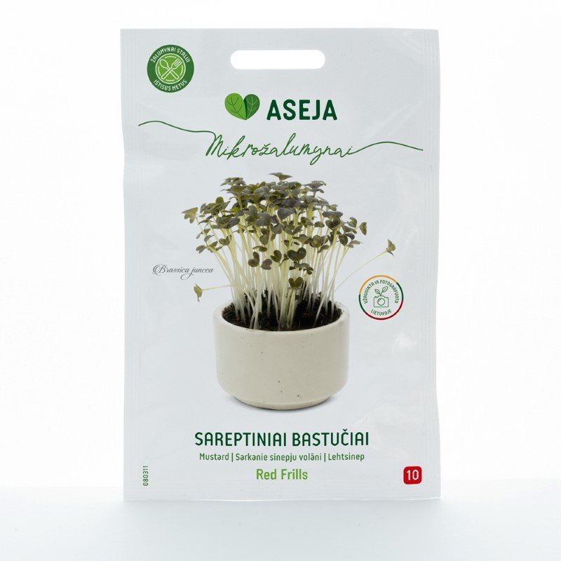 Prieskonių sėklos, sareptiniai bastučiai Red Frills, ASEJA mikrožalumynai, 1gr, 080311(10)