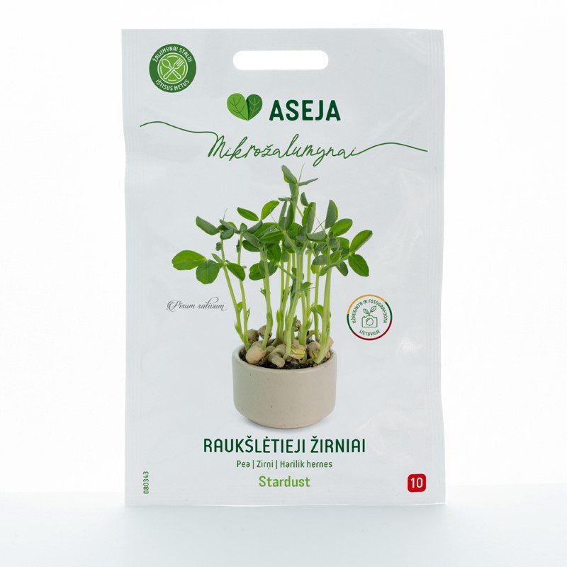 Daržovių sėklos, raukšlėtieji žirniai Stardust, ASEJA mikrožalumynai, 15gr, 080343(10)