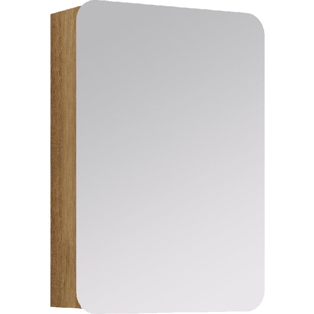 Vonios spintelė AQWELLA Vega Mirror Veg.04.05, 70 x 50 x 17 cm, viršutinė, pakabinama, veidrodinės durelės, "Sonoma Oak" spalvos