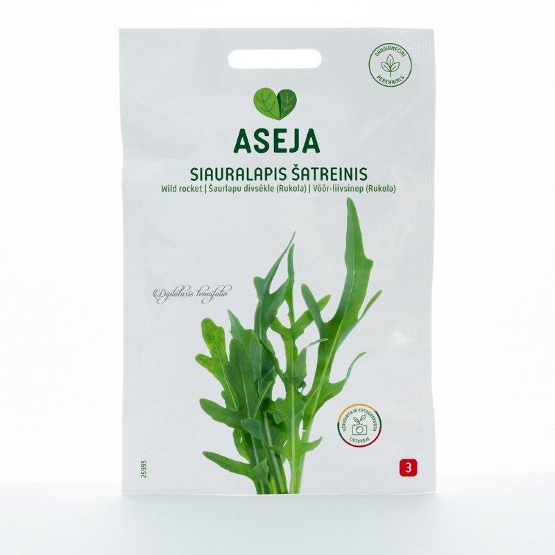 Daržovių sėklos, siauralapis šatreinis (Rucola), ASEJA, 0,75gr, 25995(3)