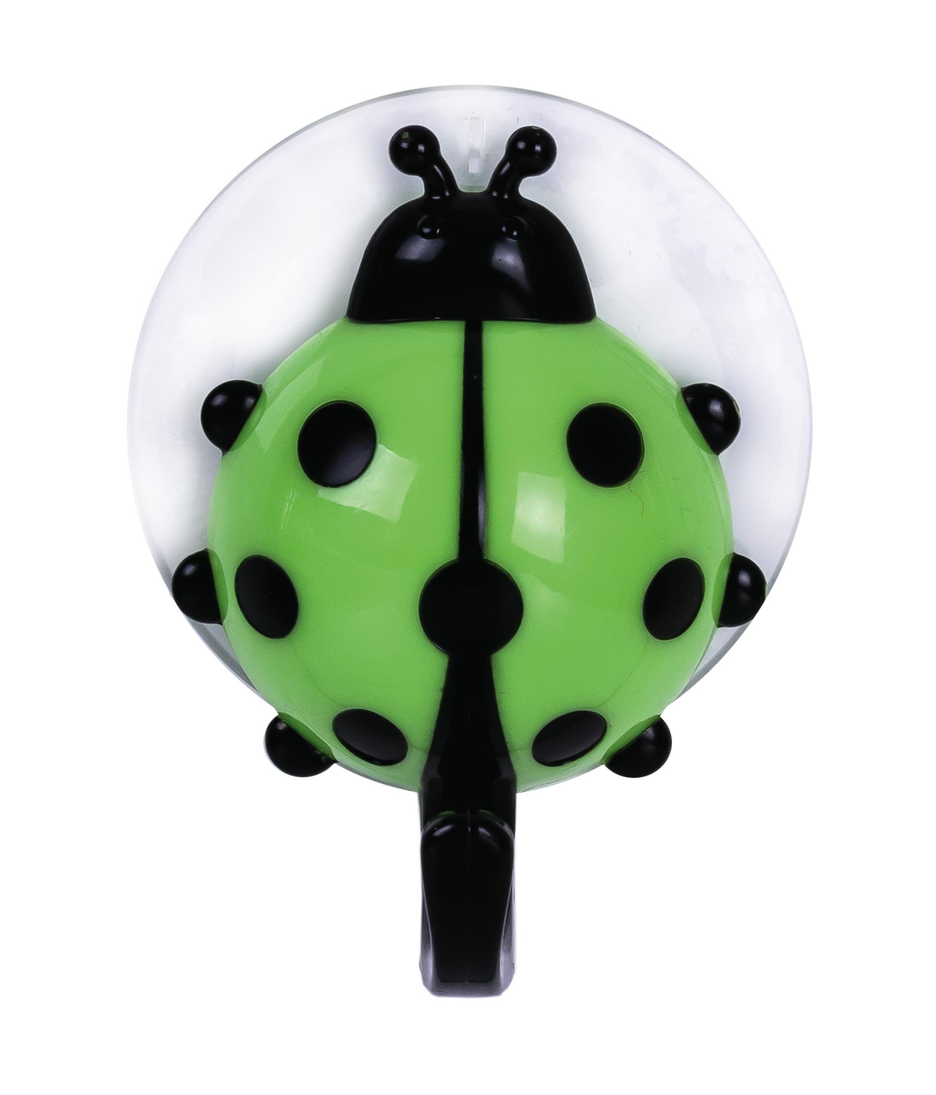 Kabliukas RIDDER Ladybug, žalias, prilipinamas, ABS