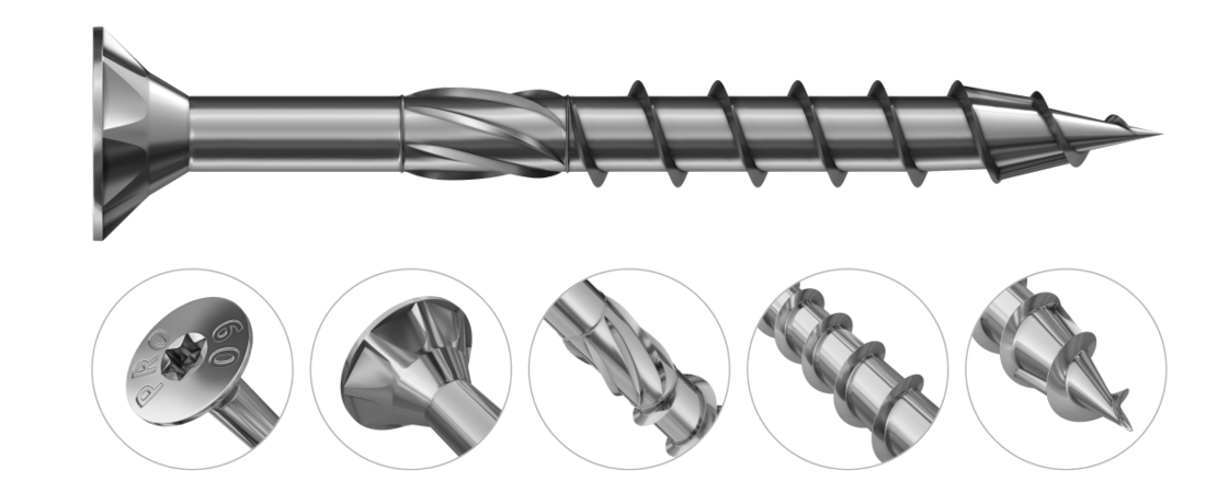 Konstrukciniai sraigtai medienai RAWLPLUG Procut, 6,0 x 140 mm, 30 vnt.