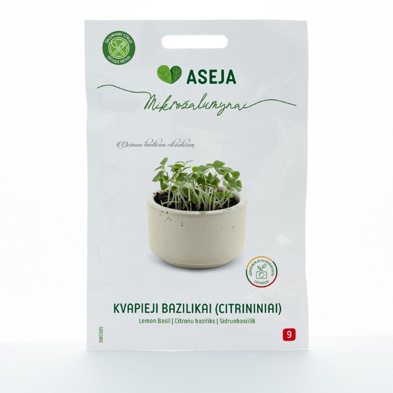 Prieskonių sėklos, kvapieji bazilikai (citrininiai), ASEJA mikrožalumynai, 1gr, 080305(9)