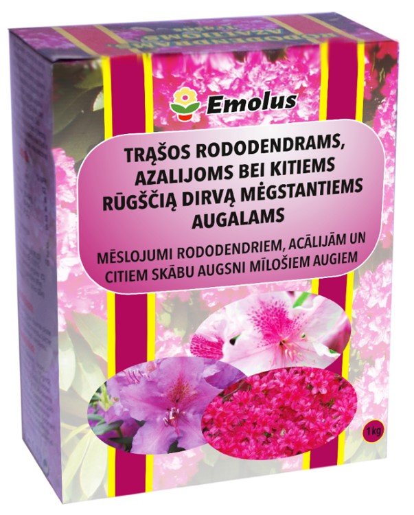 Mineralinių trąšų mišinys rūgščia dirva mėgstantiems augalams Rododendrams, Azalijoms ir kt., 1 kg.
