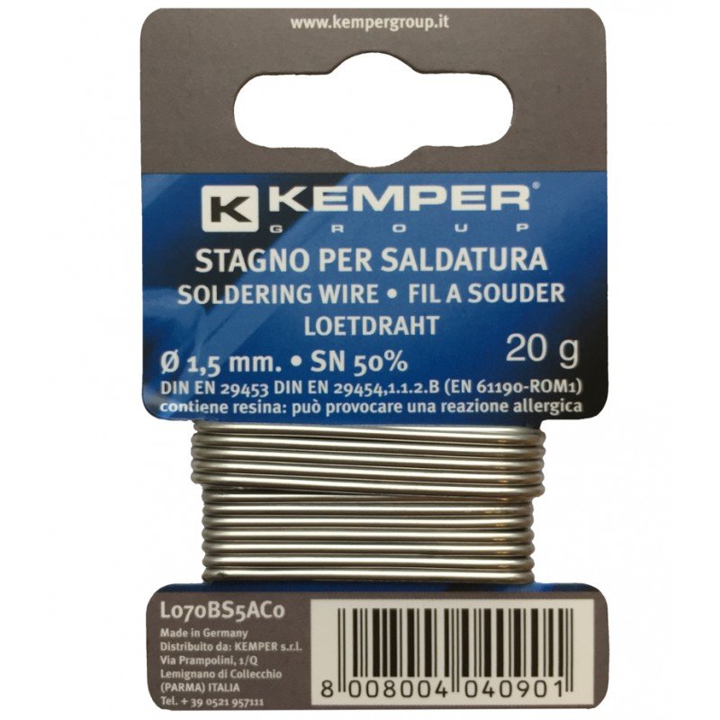Lydmetalis KEMPER, 1,5 mm, 20 g, SN 50%