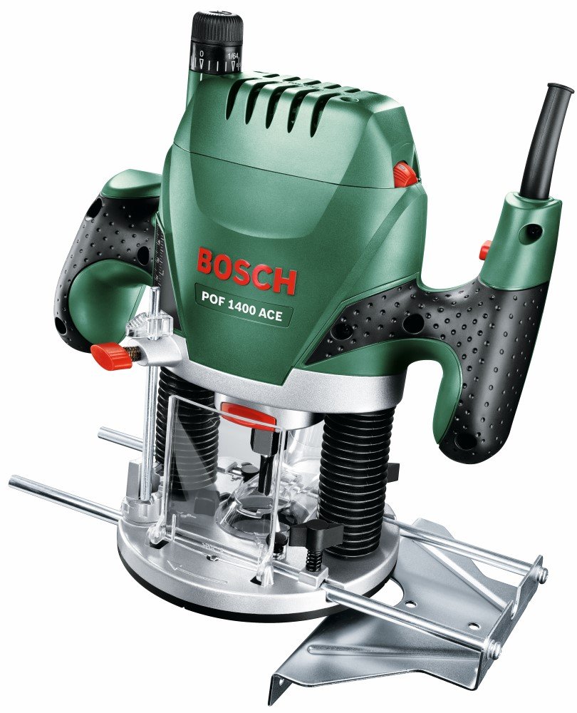 Elektrinė vertikali freza BOSCH Green POF 1400 ACE , galia 1400 W, pjovimo gylis 55 mm (060326C820)