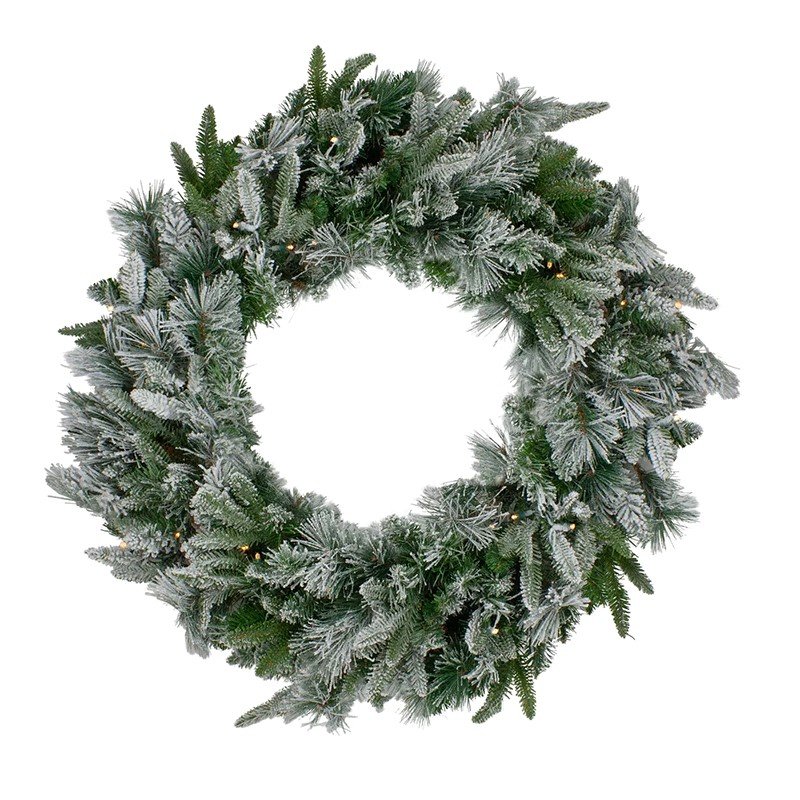 LED kalėdų vainikas su sniegu NOVELLY HOME WG3C1545F-15BL, skersmuo - 45 cm